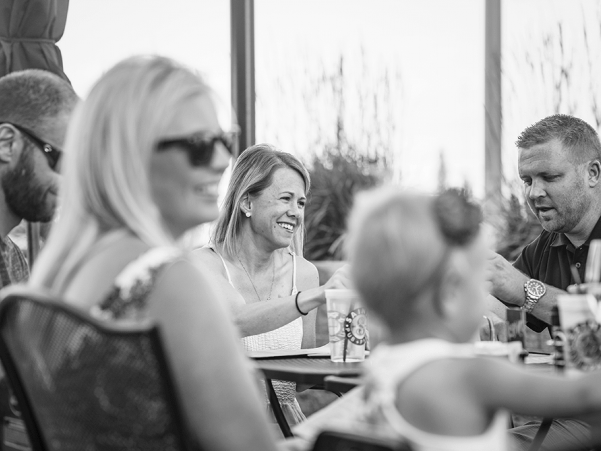 Family sitting around table